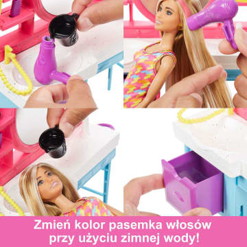 Barbie Totally Hair Salon fryzjerski Zestaw z lalką o włosach zmieniających kolor