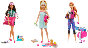 Muñecas Barbie Con Cachorro, Serie Bienestar, Spa, Entrenamiento Y Senderismo - Image 1 of 5