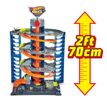 Hot Wheels City Mega Garage Playset with Corkscrew Elevator & Storage for 60+ Cars