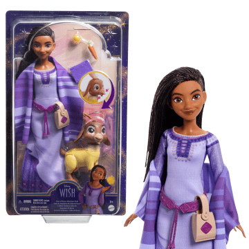 Disney Wish Asha Of Rosas Adventure Pack Fashion Doll, Posable Doll With Animal Friends And Accessories