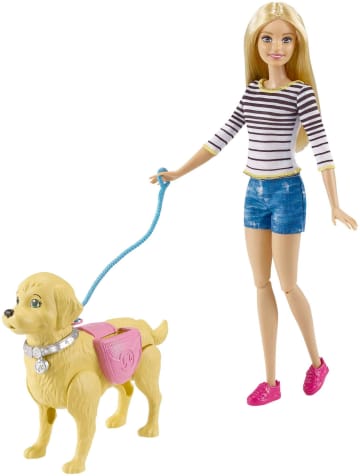 Barbie Hundespaziergang Barbie Puppe & Hündchen - Image 1 of 6