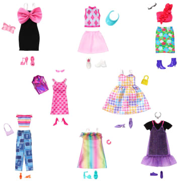 Pack De Moda De Barbie Con 13 Prendas De Ropa, 8 Accesorios Y 8 Pares De Zapatos Para Crear Más De 65 Looks - Image 1 of 6