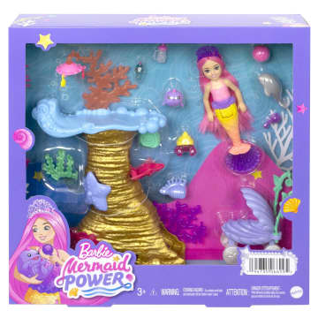 Barbie Mermaid Power Chelsea en el arrecife de coral