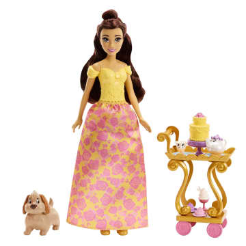 Disney Princesses - Poupée Belle Et Son Chariot À Thé - Figurine - 3 Ans Et +
