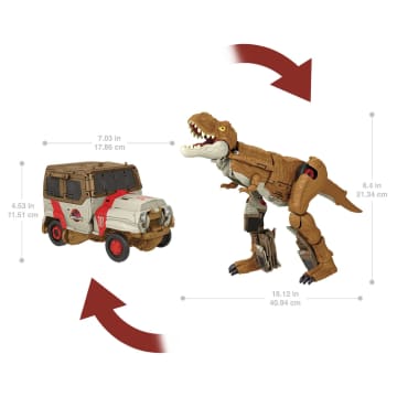 Jurassic World Verwandlungsspielzeug, Tyrannosaurus T-Rex, Vom Dinosaurier Zum Truck, Jagen Und Brüllen - Bild 7 von 7