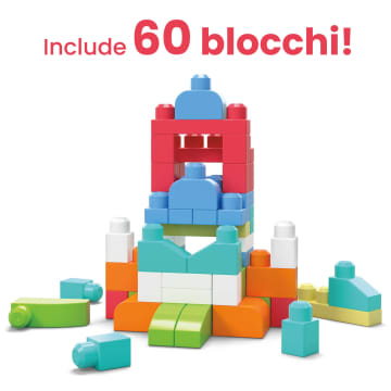 Mega Bloks Sacca Eco 60 Blocchi First Builders Rosa