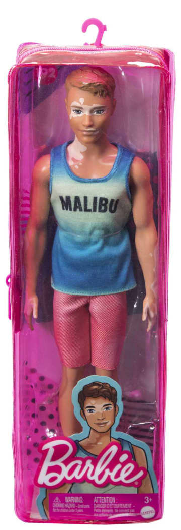 Barbie Ken Fashionistas Puppe Im Malibu“-Tanktop, Braune Haare, Vitiligo, Shorts - Bild 5 von 5