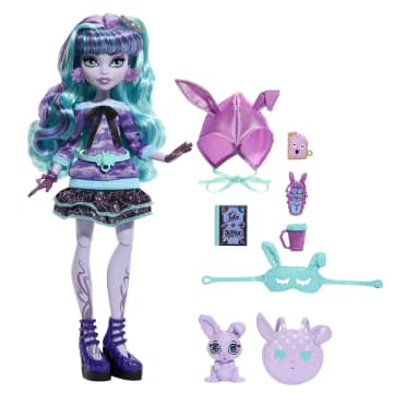 Monster High Pop En Accessoires Voor Slaapfeestje, Twyla, Griezelfeestje