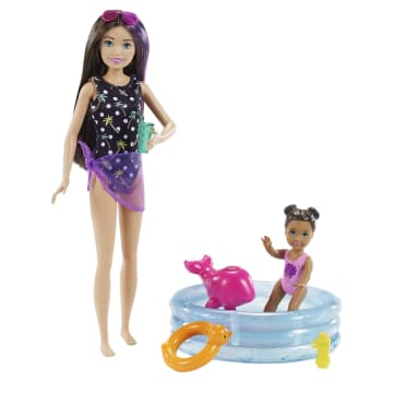 Barbie® Bebek Bakıcısı Bebeği ve Aksesuarları Oyun Setleri, Havuz Temalı