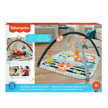Fisher-Price 3-In-1 Music Glow And Grow Gym Infant Playmat With Lights & Removable Toys