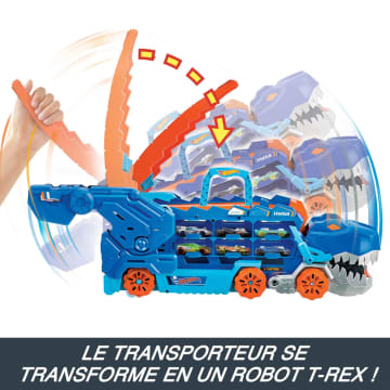 Hot Wheels - Mega Transporteur T-Rex  - Petite Voiture - 3 Ans Et +