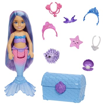 Barbie – Barbie Mermaid Power Poupée Chelsea Sirène Avec 2 Animaux - Image 1 of 7