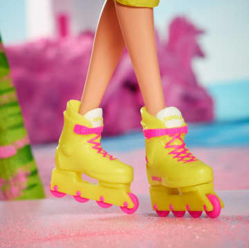 Barbie The Movie Doll, Margot Robbie As Barbie, Collectible Inline Skating Doll Wearing Leotard, Biker Shorts And Inline Skates
