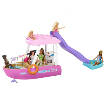 Barbie Wymarzona łódka Dream Boat Zestaw z łódką, basenem, zjeżdżalnią i akcesoriami
