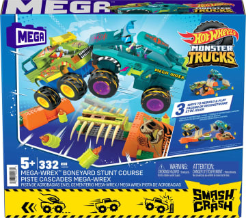 Mega Hot Wheels Monster Trucks Mega-Wrex Knochen Crash Stuntbahn