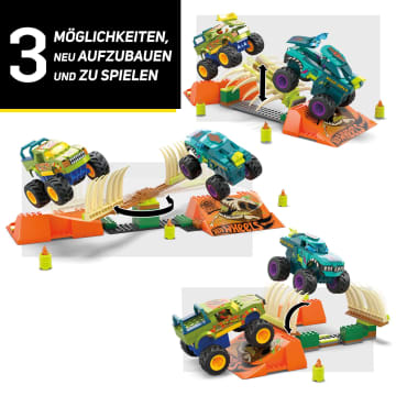 Mega Hot Wheels Monster Trucks Mega-Wrex Knochen Crash Stuntbahn