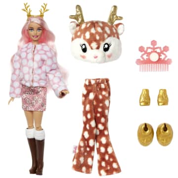 Barbie Cutie Reveal Snowflake Sparkle Avec Costume De Cerf Doux