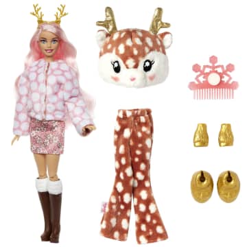 Barbie Cutie Reveal Magia D'Inverno Bambola Con Costume Da Cervo Di Peluche - Image 7 of 8