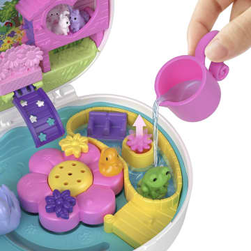 Polly Pocket Compacte speelset Bloementuin met konijnenthema, 2 micropoppen, 12 accessoires en 5 functies - Image 4 of 6