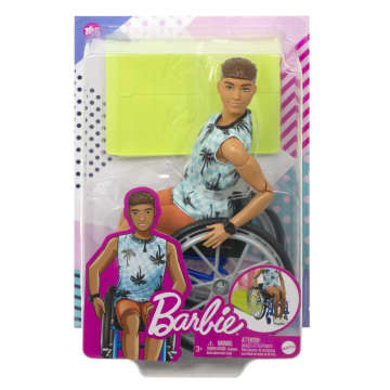 Barbie - Barbie Ken Fashionistas 195 Avec Fauteuil Roulant Et Rampe - Coffret Poupée Mannequin - 3 Ans Et +