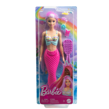 Barbie Zeemeerminpop Met Fantasiehaar Van 18 Cm En Accessoires Voor Stijlplezier - Image 6 of 6