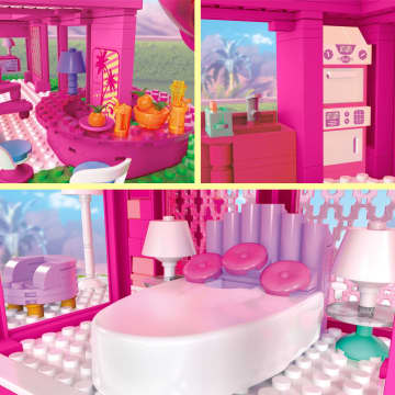 MEGA Barbie Dreamhouse Casa con bloques de construcción, mini muñecas y accesorios - Imagen 3 de 6