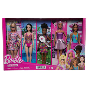 Barbie Careers Set with 5 Dolls & Accessories: Teacher, Swimmer, Tennis Player, Singer & Lifeguard