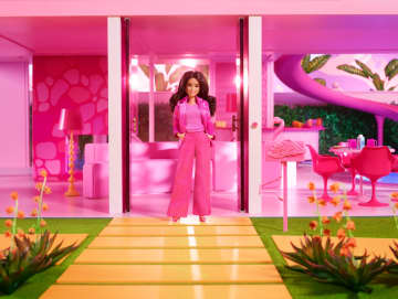 Gloria Pop Wearing Pink Power Pantsuit – Barbie The Movie - Image 2 of 6