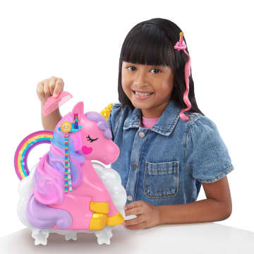 Polly Pocket Minispeelgoed, Salon van de Regenboogeenhoorn, speelset met 2 poppen en meer dan 20 accessoires - Image 2 of 6