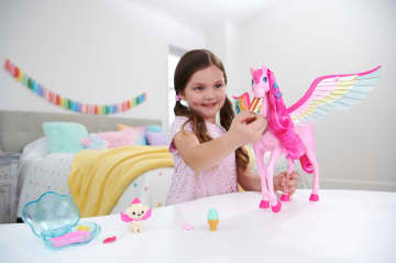 Roze Barbie Pegasus Met Een Puppy, Speelgoed Met Gevleugeld Paard, Barbie A Touch Of Magic - Imagen 2 de 7