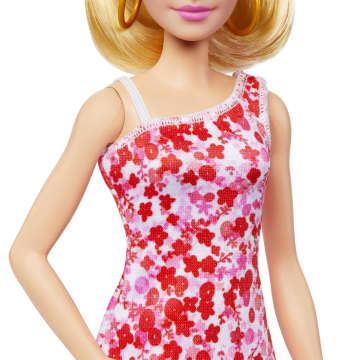 Barbie Fashionista Vestido Rosa Flores - Imagen 4 de 6