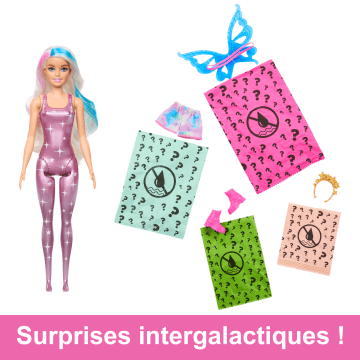 Barbie Color Reveal Poupée Avec 6 Surprises, Rainbow Galaxy - Imagen 4 de 6