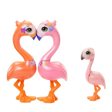 Enchantimals Rodzina Flamingów Florinda Flamingo Zestaw Lalka + 3 Zwierzątka
