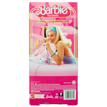 Koleksiyona uygun Barbie Filmi bebeği, pötikare desenli pembe elbise giyen Margot Robbie Barbie rolünde - Image 6 of 7