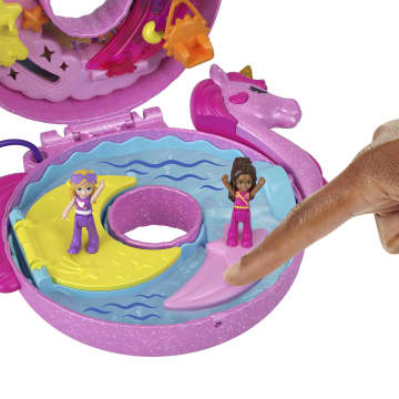 Polly Pocket Avontuur in de Fonkelgrot, compacte speelset Eenhoornzwemband met 2 micropoppen en 12 accessoires - Image 5 of 6