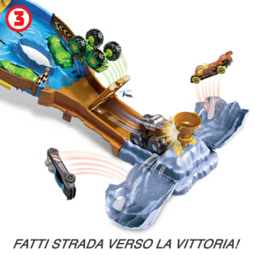 Hot Wheels Monster Trucks Torneo Dei Titani Playset Con 2 Truck