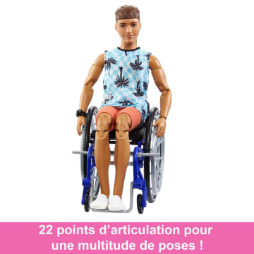 Barbie - Barbie Ken Fashionistas 195 Avec Fauteuil Roulant Et Rampe - Coffret Poupée Mannequin - 3 Ans Et +