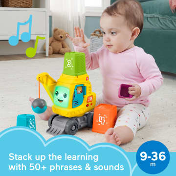 Fisher-Price Count & Stack Crane With Blocks, Lights & Sounds, Multi-Language Version