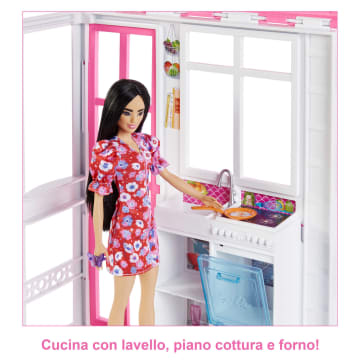 Barbie Casa Delle Bambole Con Bambola, 2 Piani E 4 Aree Gioco, Completamente Arredata, Dai 3 Ai 7 Anni - Image 3 of 8