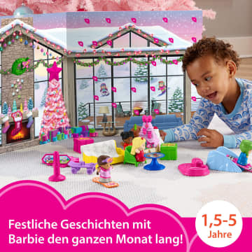 Fisher-Price Little People Barbie Adventskalender-Spielset, Weihnachtsgeschenk Für Kleinkinder, 24 Spielzeuge