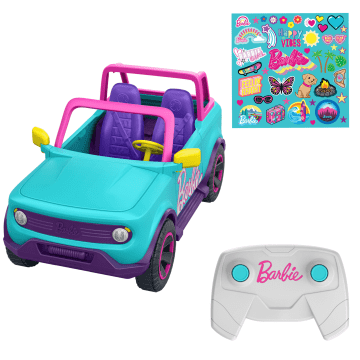Hot Wheels Barbie Suv, Met Afstandsbediening En Stickers, Speelgoedauto Op Batterijen, Ruimte Voor 2 Barbie Poppen - Image 1 of 4
