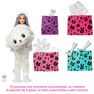 Barbie Cutie Reveal Magia D'Inverno Bambola Con Costume Da Orso Polare Di Peluche - Image 4 of 6