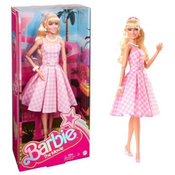 Barbie Signature The Movie, Margot Robbie als Barbie Puppe zum Film im rosa-weißen Karo-Kleid - Bild 1 von 7