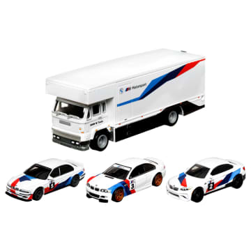 Hot Wheels Premium Collect Display Sets with 3 1:64 Scale Die-Cast Cars & 1 Team Transport Vehicle
