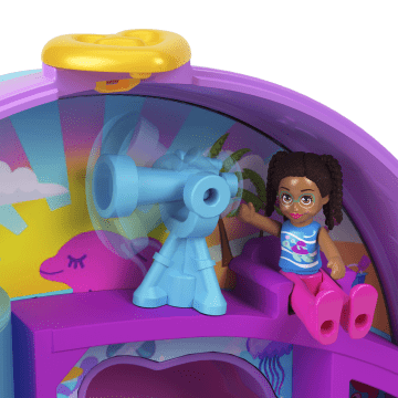 Polly Pocket Dolphin Rescue & Play Compact With 2 Micro Dolls And Sea Pets, Animal Toy With Ocean Accessories