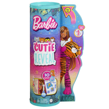 Barbie - Poupée Cutie Reveal Série Jungle Avec Tigre - Poupée Mannequin - 3 Ans Et +