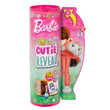 Barbie Cutie Reveal Lalka Kotek-Panda Czerwona Seria Kostiumy Zwierzaczki