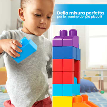 Mega Bloks Sacca Eco 80 Blocchi First Builders Blu