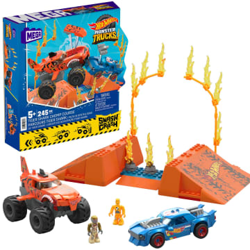 Mega Hot Wheels Pista De Dentelladas De Tiger Shark Aplastar Y Chocar