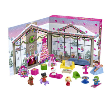 Fisher-Price Little People Barbie Adventskalender-Spielset, Weihnachtsgeschenk Für Kleinkinder, 24 Spielzeuge